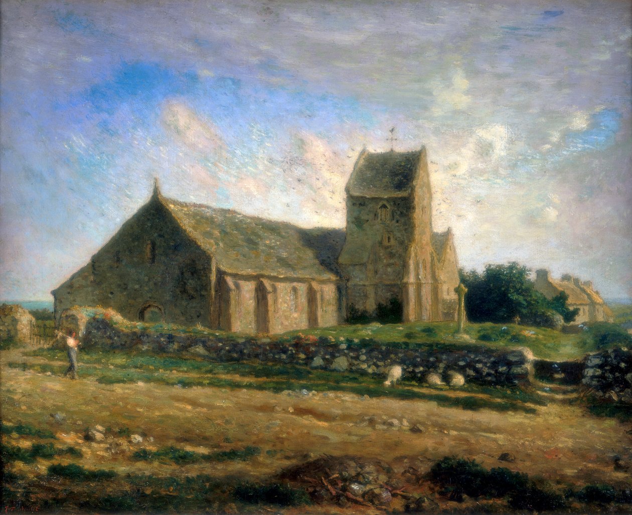 Kirken i Greville, c1871-1874 av Jean Francois Millet