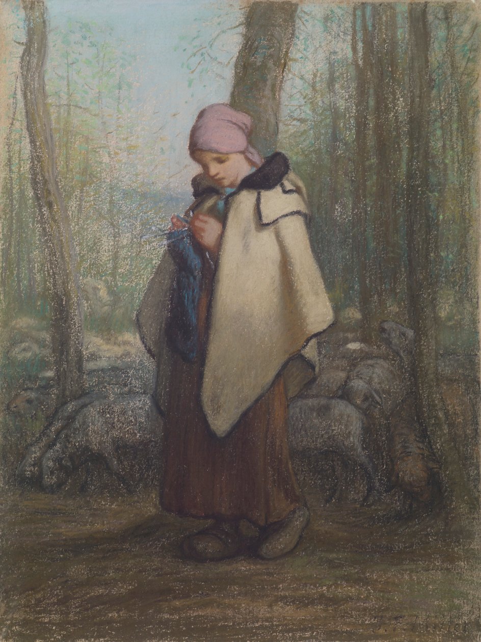Den strikkegjeterinnen av Jean Francois Millet