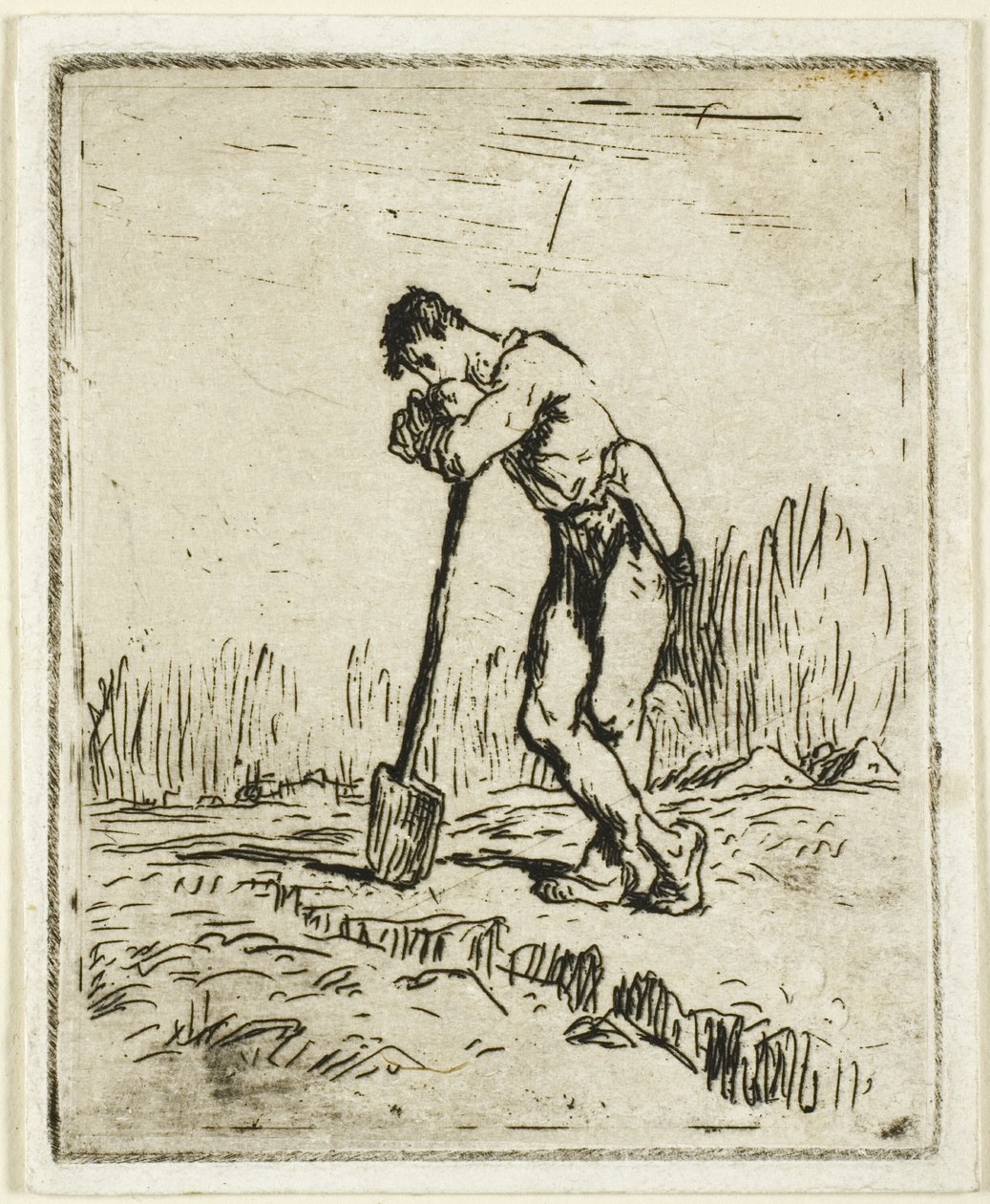 Mannen som støtter seg på spaden av Jean Francois Millet