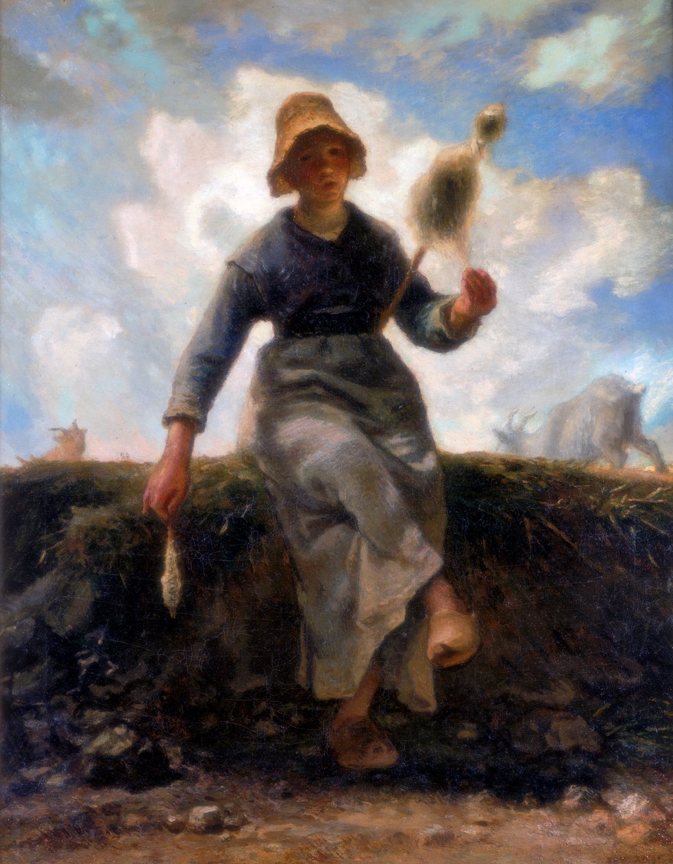 Spinneren, geitegjeter i Auvergne, c1868-1869 av Jean Francois Millet