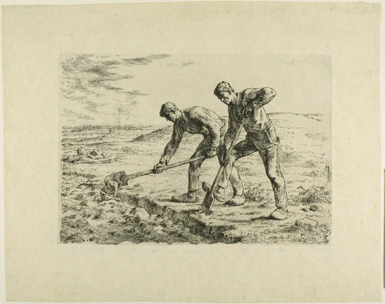 To menn graver av Jean-Francois Millet