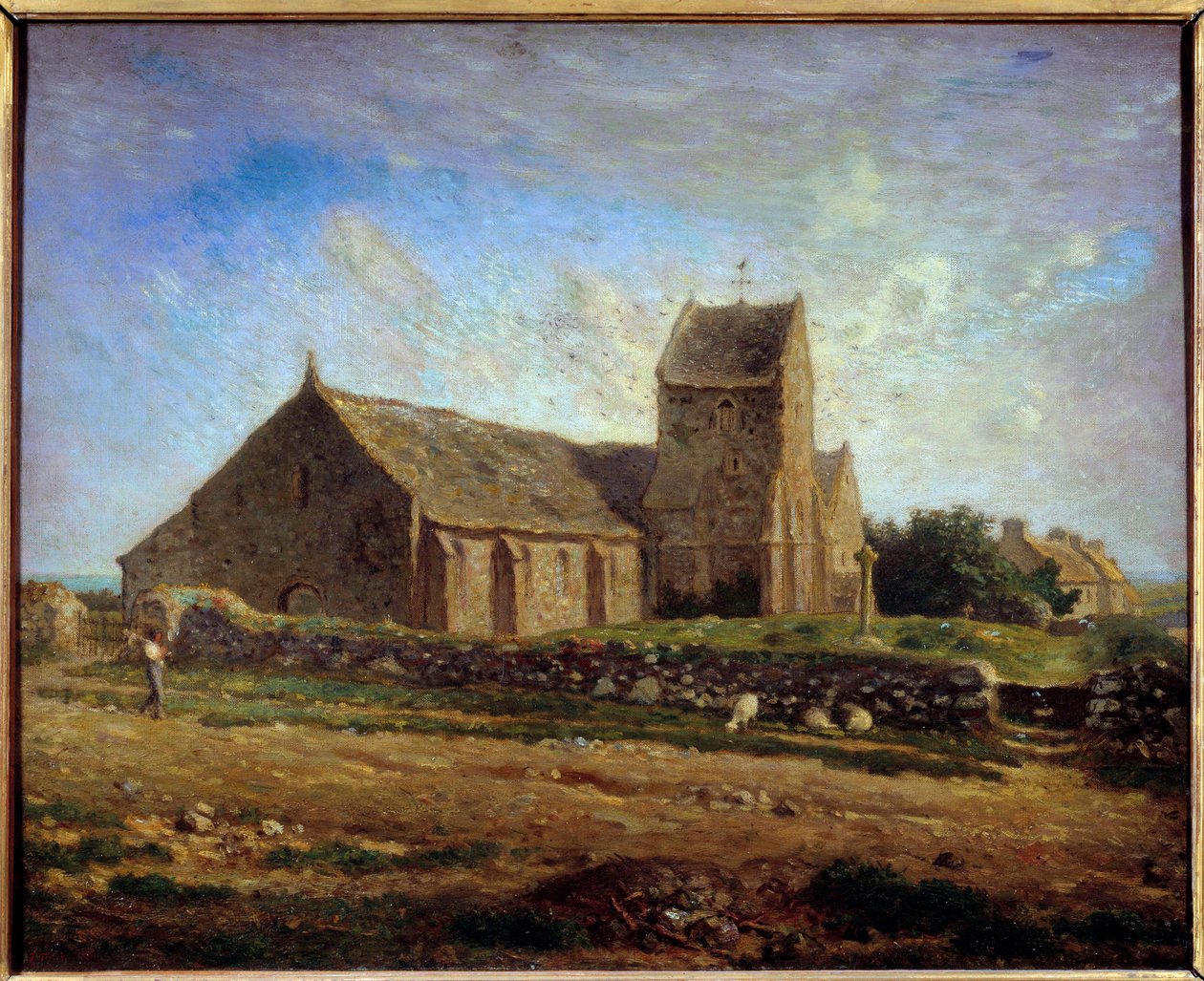 Utsikt over kirken i Greville Maleri av Jean Francois Millet (1814-1875) 1871 Søn. 0,6x0,73 m Paris, musee d