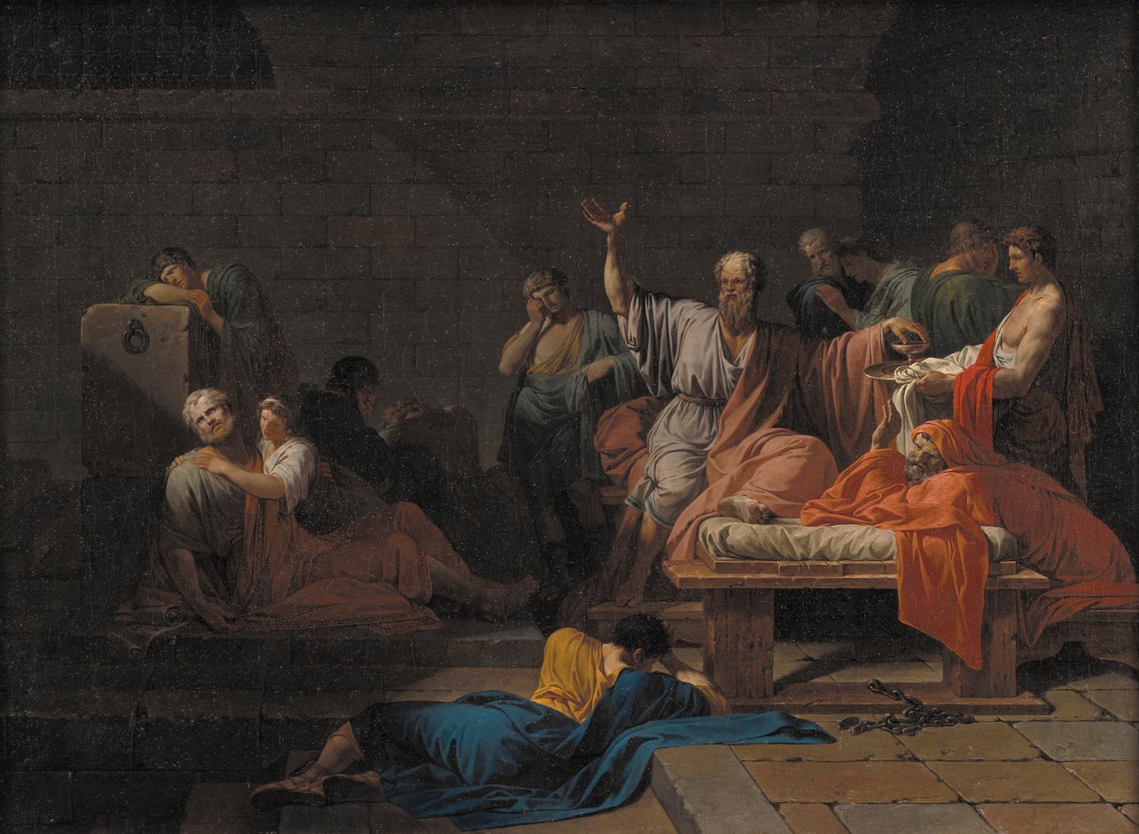Sokrates død, ca 1786 av Jean François Pierre Peyron