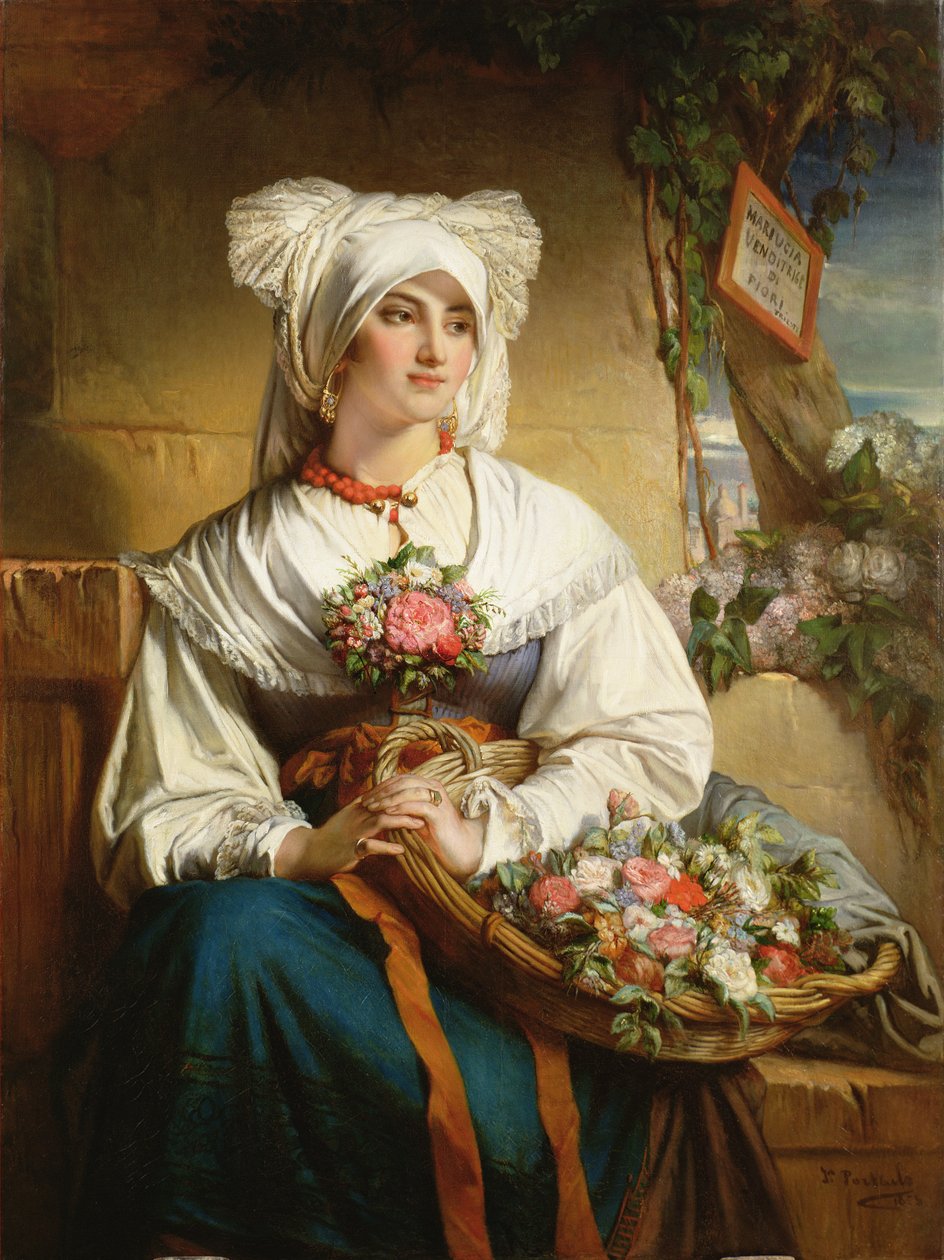 En trieste blomsterpike av Jean Francois Portaels