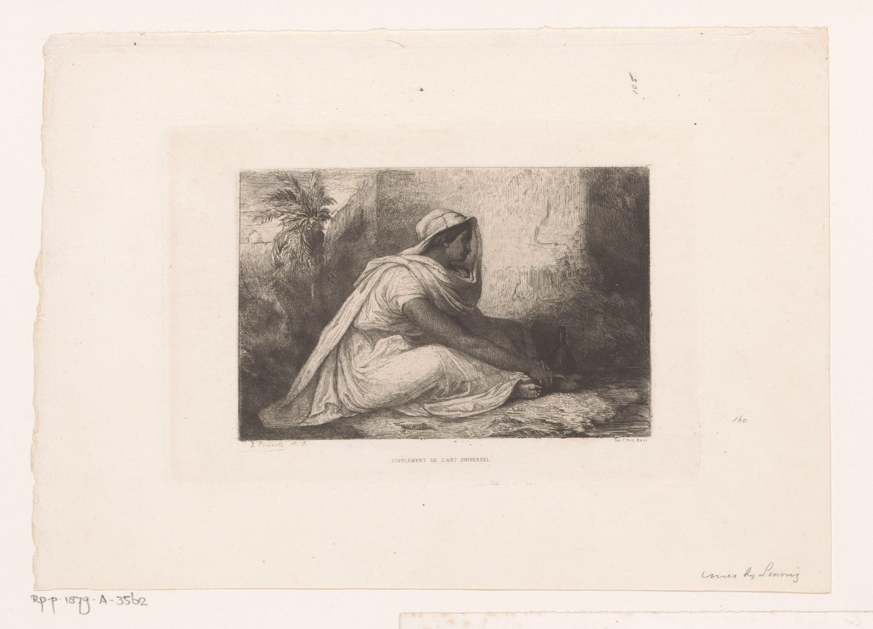 Sittende arabisk kvinne av Jean Francois Portaels