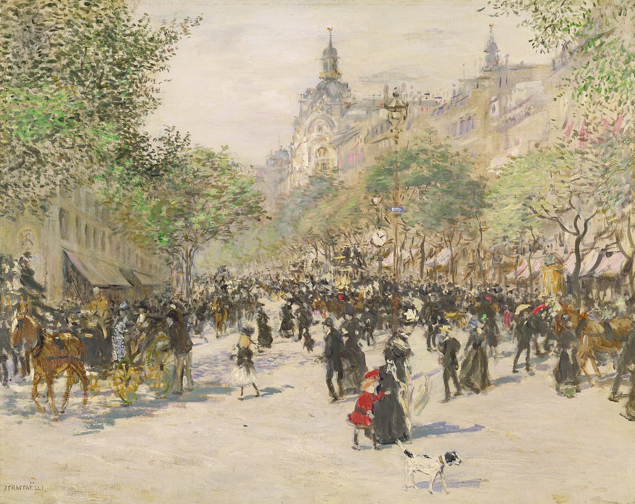 Boulevard Haussmann av Jean Francois Raffaelli