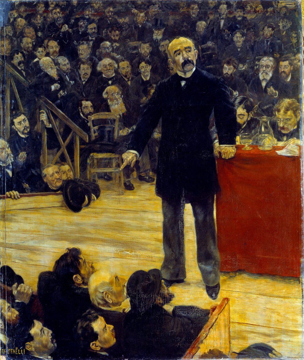 Georges Clemenceau (1841-1929) holdt en tale på Fernando Circus (1883). Maleri av Jean Francois Raffaelli (1850-1924) av Jean Francois Raffaelli