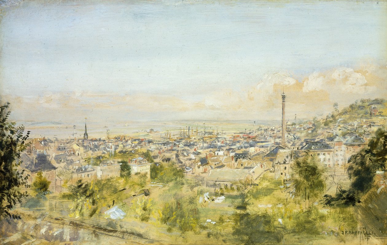 Honfleur, utsikt over Cote de Grace av Jean Francois Raffaelli
