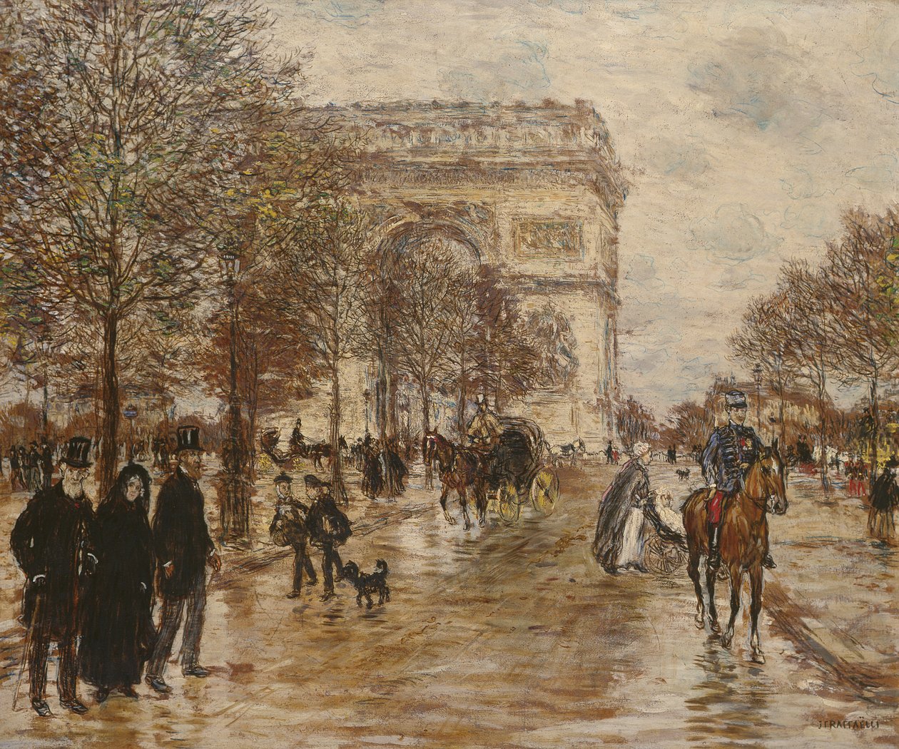Champs Elysees, Triumfbuen av Jean Francois Raffaelli