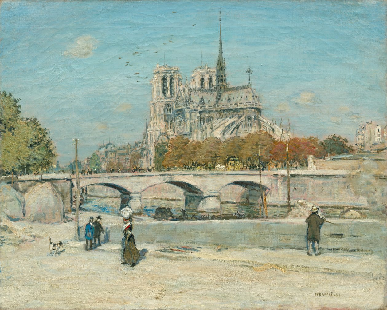 Notre Dame sett fra Quai de la Tournelle av Jean Francois Raffaelli