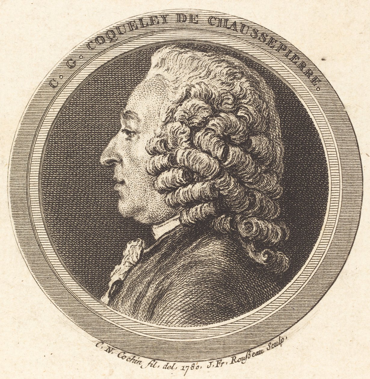 Charles-Georges Coqueley de Chaussepierre av Jean Francois Rousseau after Charles Nicolas Cochin II