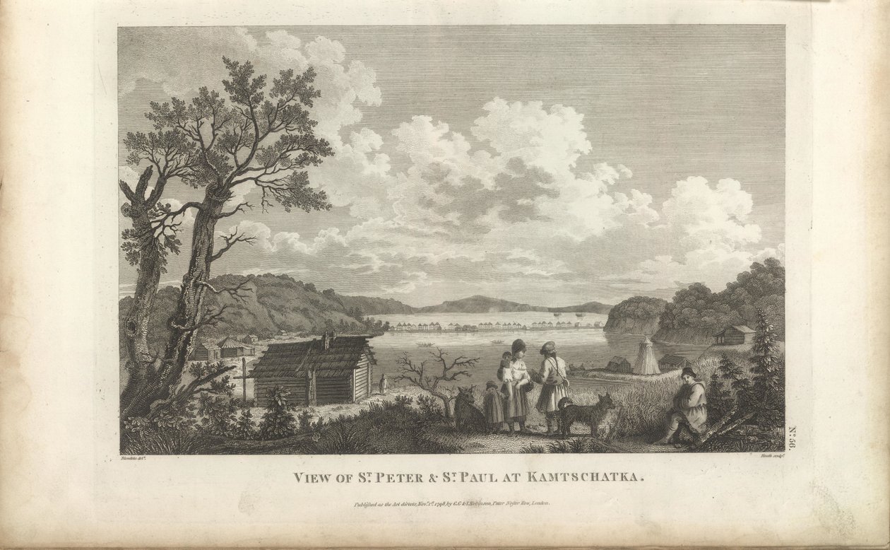 Utsikt over Petropavlovsk havn, 1780-tallet. av Jean Francois de Galaup La Perouse