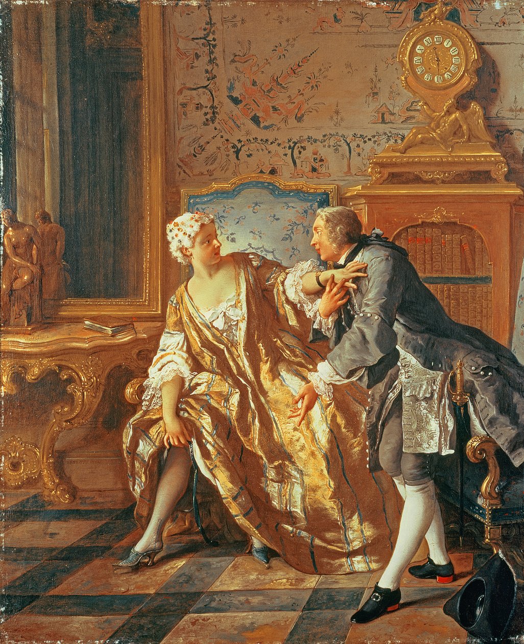 The Garter (olje på lerret) av Jean François de Troy