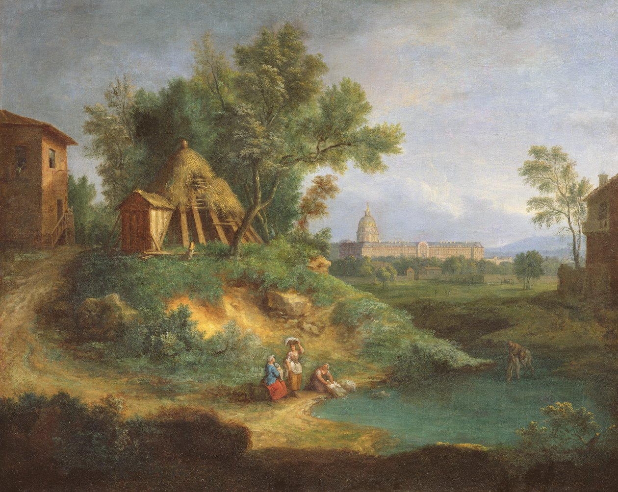 Hotel des Invalides, utsikt fra Grenouillere av Jean Francois, the Younger Millet