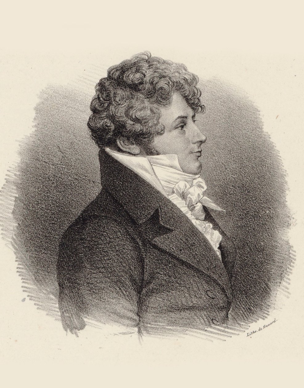 Portrett av pianist og komponist Daniel Steibelt 1765-1823, 1834. av Jean François Benard