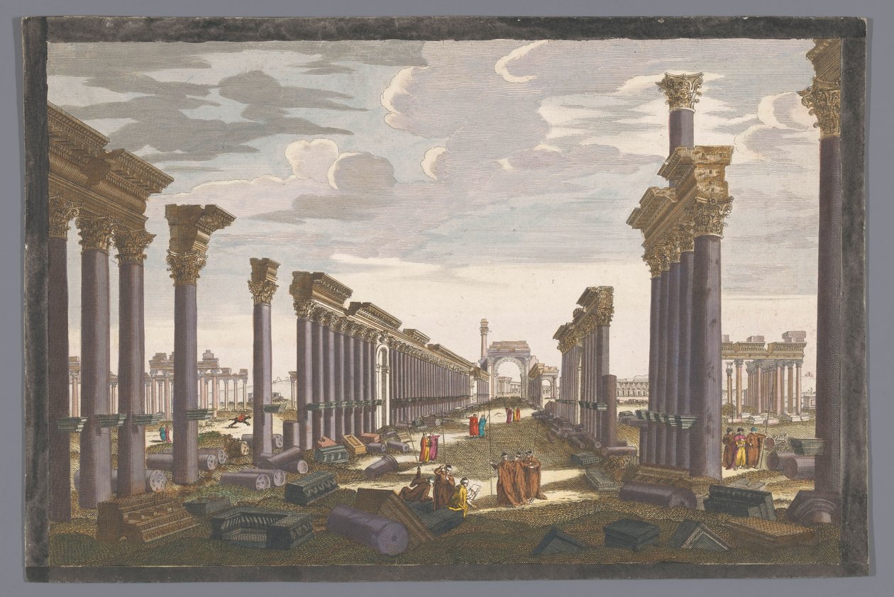 Utsikt over ruinene av søylebuen ved Palmyra, sett fra vestsiden 12. Vüe ​​​​d
