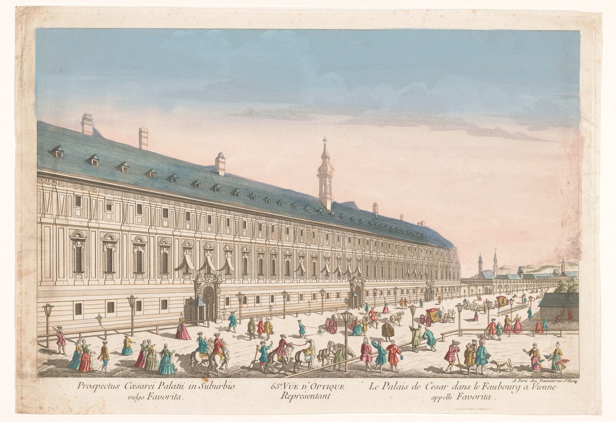 Utsikt over et keiserpalass i en forstad til Wien 65. Vüe ​​d