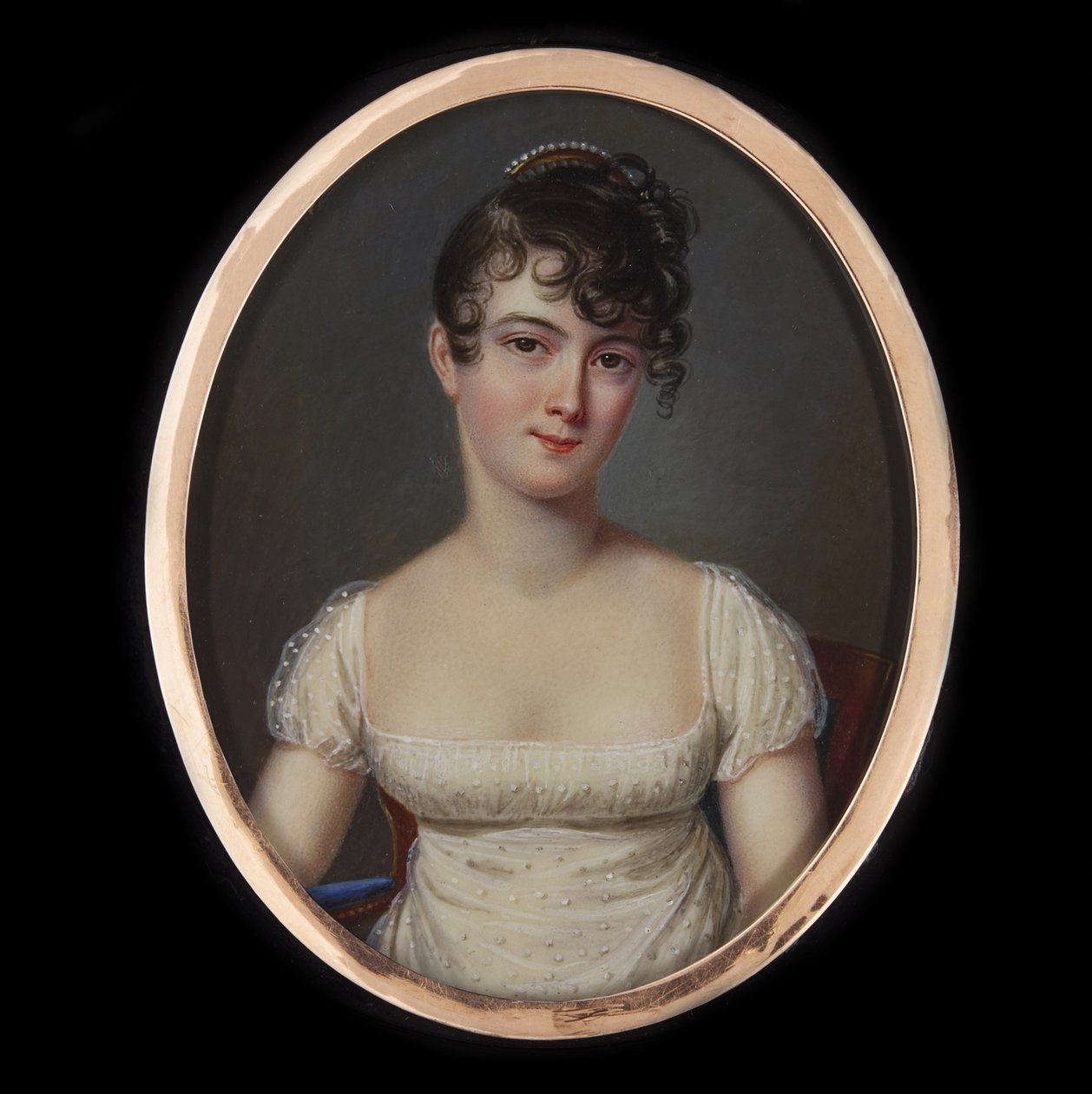 Portrett av Madame Récamier, født Julie Bernard 1777-1849, ca 1805. av Jean François Gérard Fontallard