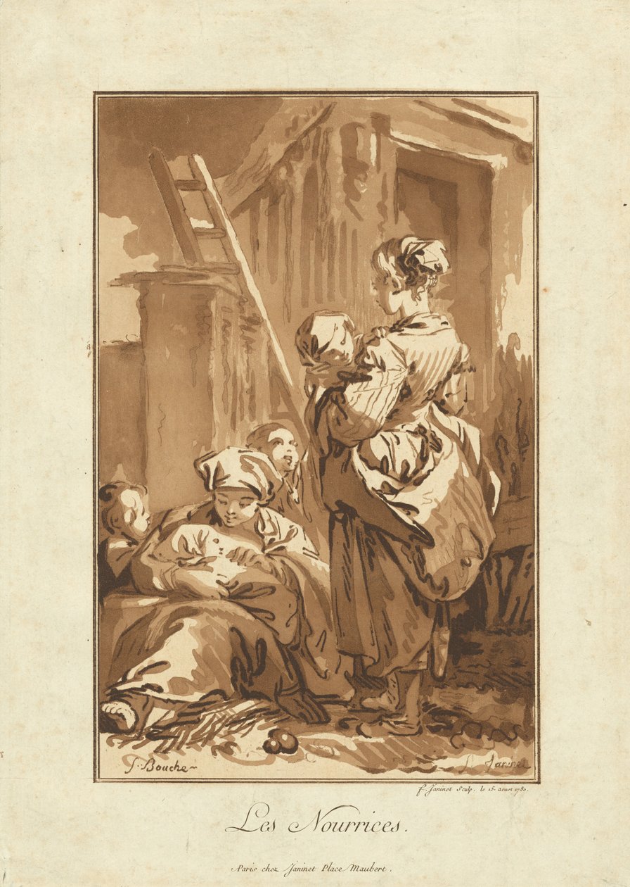 Sykepleierne av Jean François Janinet after François Boucher