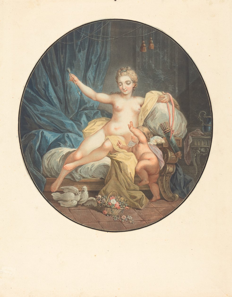 Venus avvæpner kjærlighet av Jean François Janinet after Jacques Charlier
