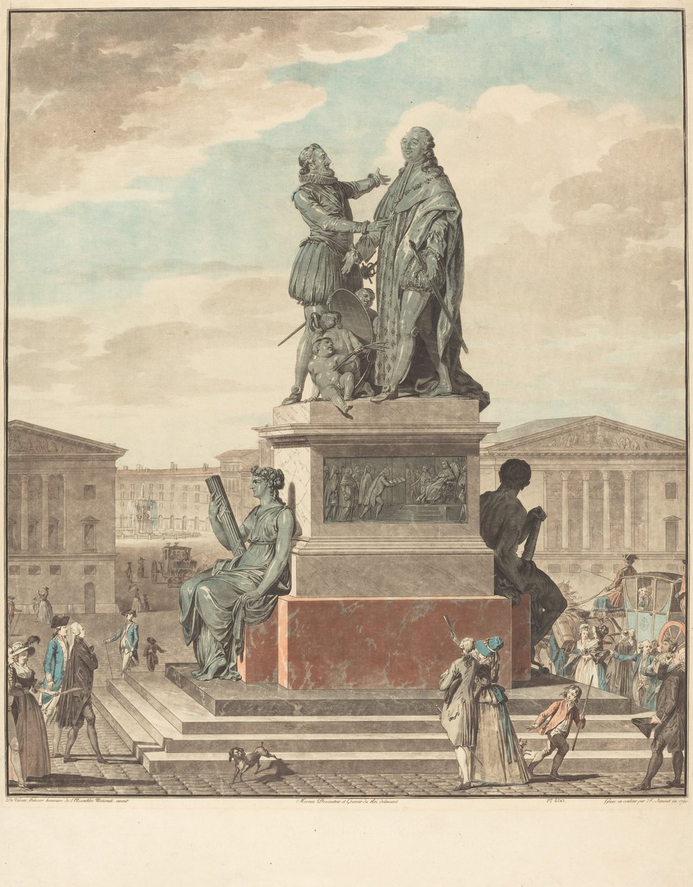 Prosjekt for et monument som skal reises for kongen av Jean François Janinet after Jean Michel Moreau