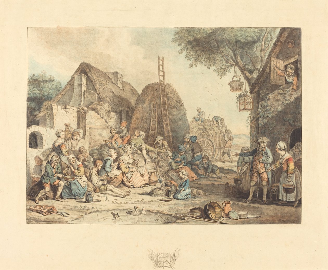 Innhøsternes lunsj av Jean François Janinet after Pierre Alexandre Wille