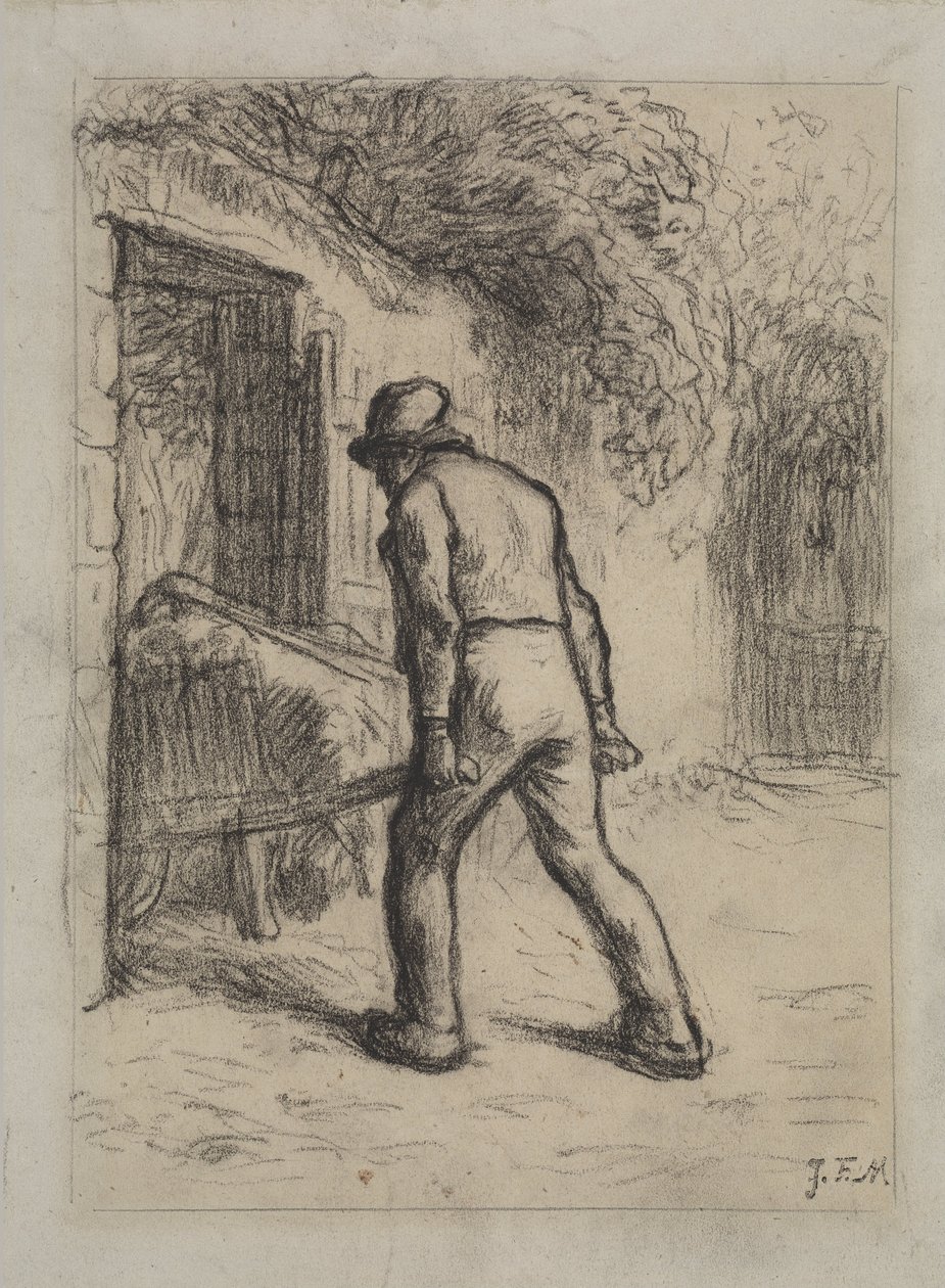 Studie for mann med trillebår av Jean Francois Millet