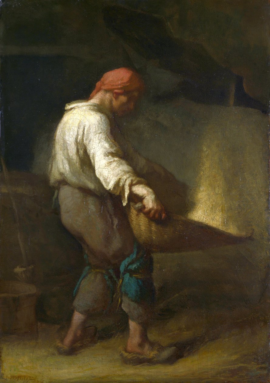 The Winnower (London) av Jean Francois Millet