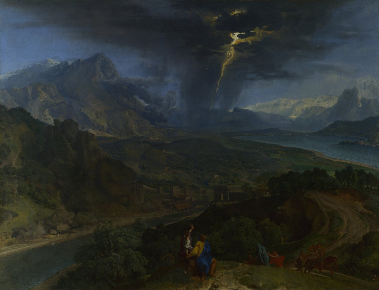 Fjelllandskap med lyn, ca 1675 av Jean François Millet the Elder