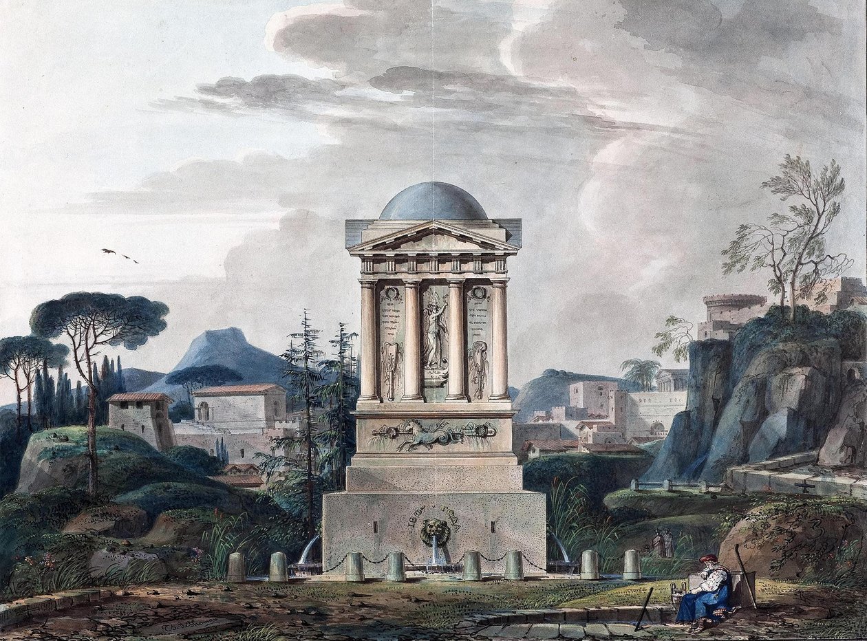 Design av fontenen i Poltava, 1807 av Jean François Thomas de Thomon