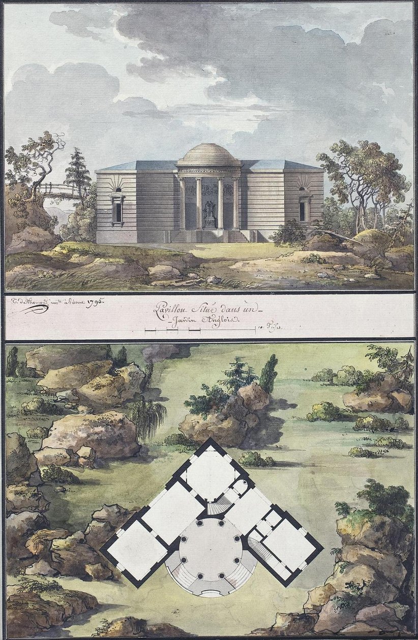 Paviljong i den engelske hagen, 1795 av Jean François Thomas de Thomon
