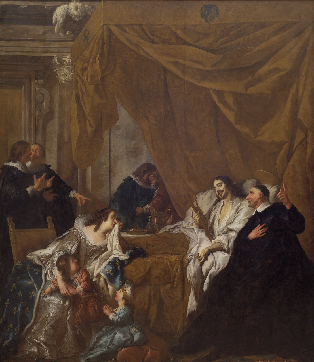 St Vincent de Paul ved Ludvig XIIIs dødsleie av Jean François de Troy