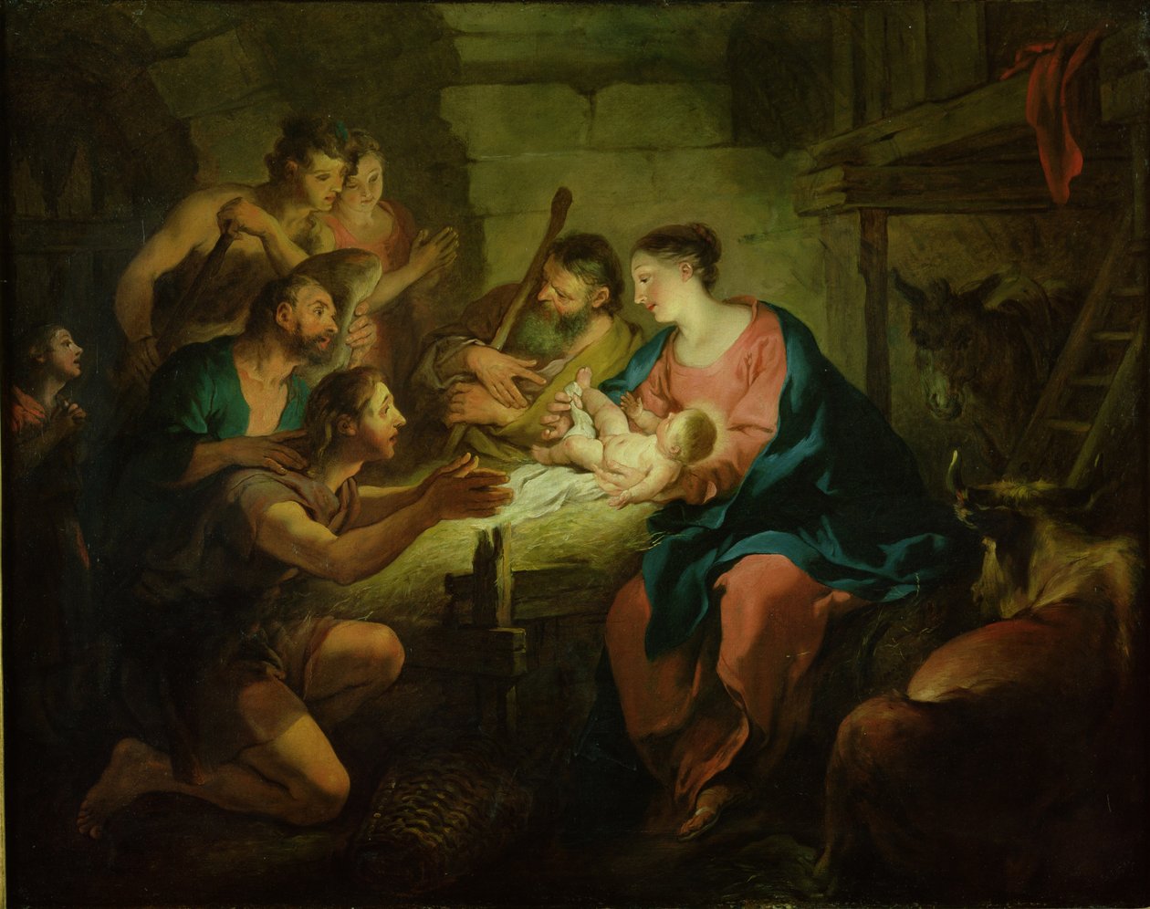 Hyrdenes tilbedelse, 1725 av Jean François de Troy