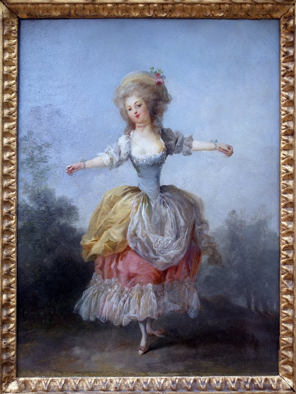 Danser i Louis XVI. Maleri av Jean Frederic Schall (1752-1825), olje på lerret, sent på 1700-tallet. Museum of Fine Arts i Nantes. av Jean Frederic Schall