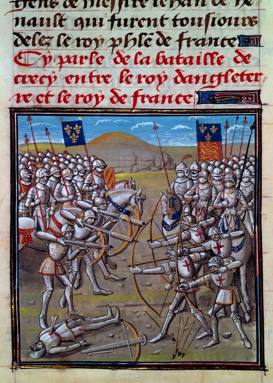 Battle of Crecy, miniatyr fra Froissarts Chronicles av Jean Froissart av Jean Froissart