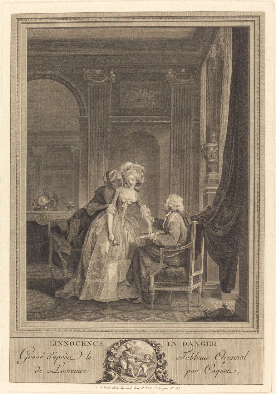Uskyld i fare av Jean Gabriel Caquet after Nicolas Lavreince