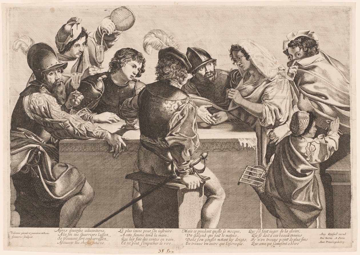 Spådame av Jean Ganière after Valentin de Boullogne