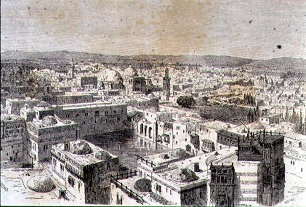 Jerusalem på 1860-tallet (gravering) av Jean Georges (after) Huyot
