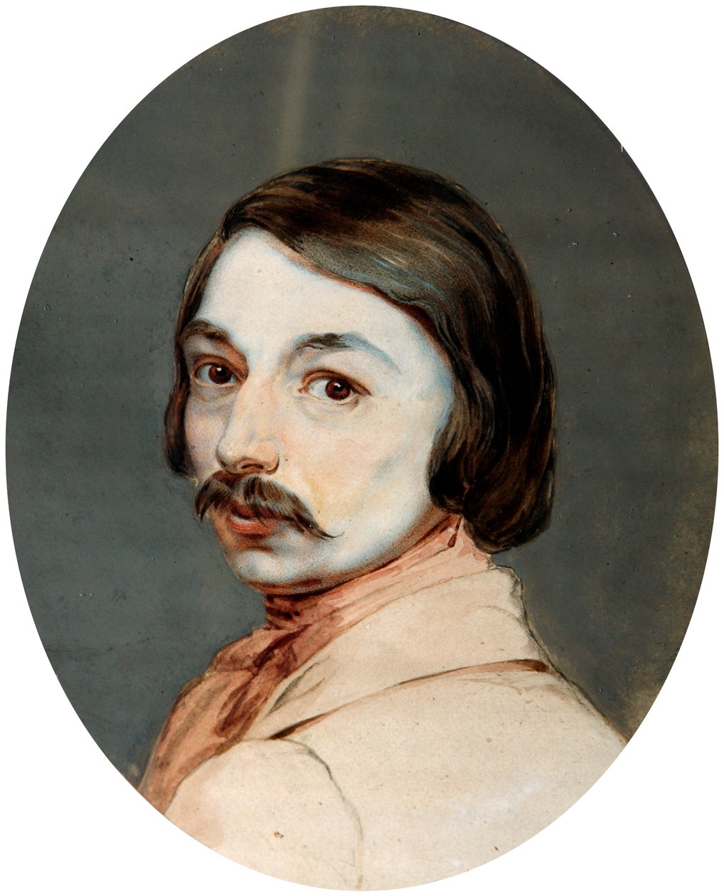 Portrett av forfatteren Nikolai Gogol', 1809-1852, slutten av 1830-årene. av Jean Gerin