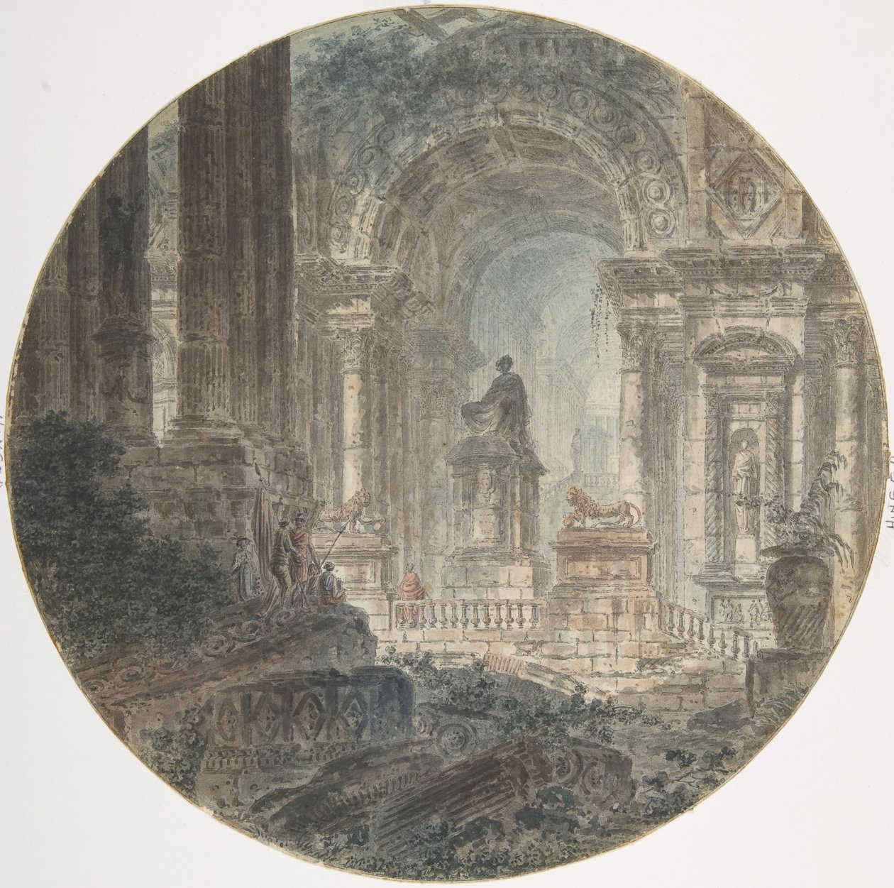 Arkitektonisk fantasi, slutten av 1700-tallet. av Jean Henri Alexandre Pernet.