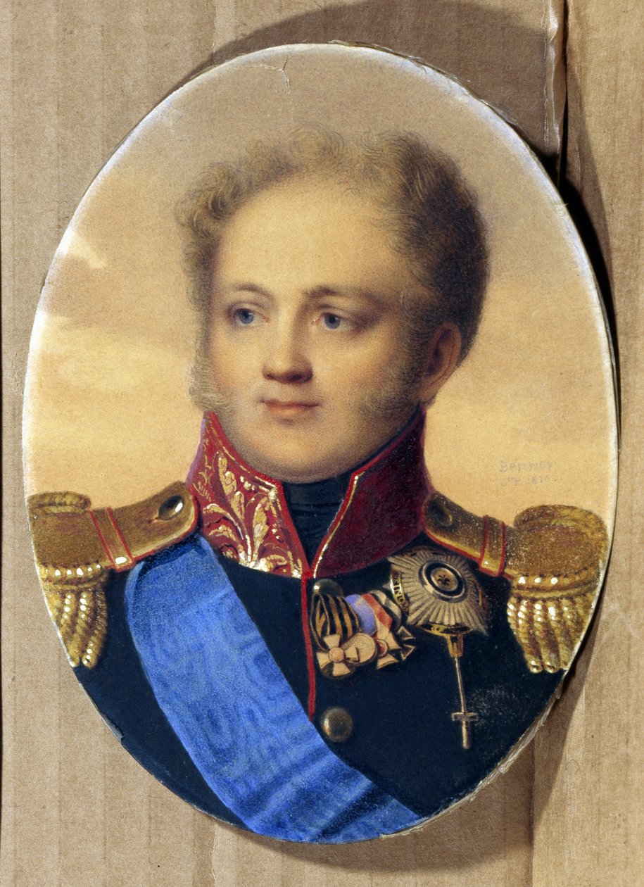 Portrett av keiser Alexander I av Russland (A.Pavlovich Romanov av Jean Henri Benner