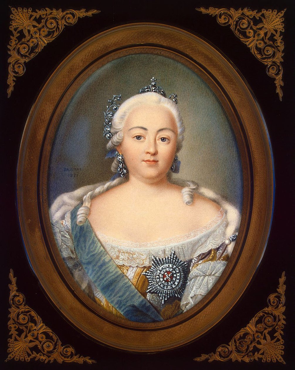 Portrett av keiserinne Elisabeth Petrovna 1709-1762 av Jean Henri Benner