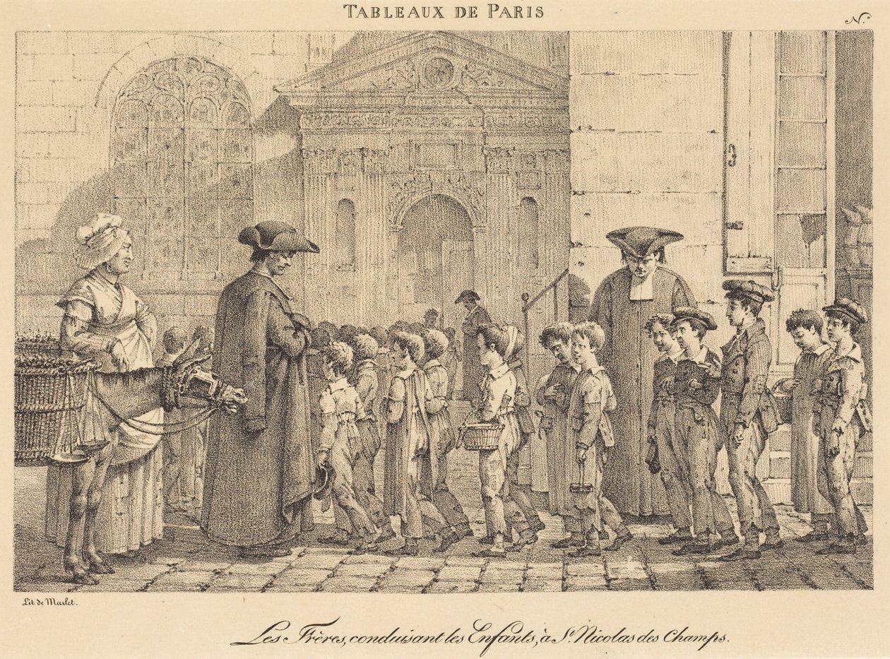 Brødrene fører barna til St. Nicolas des Champs av Jean Henri Marlet