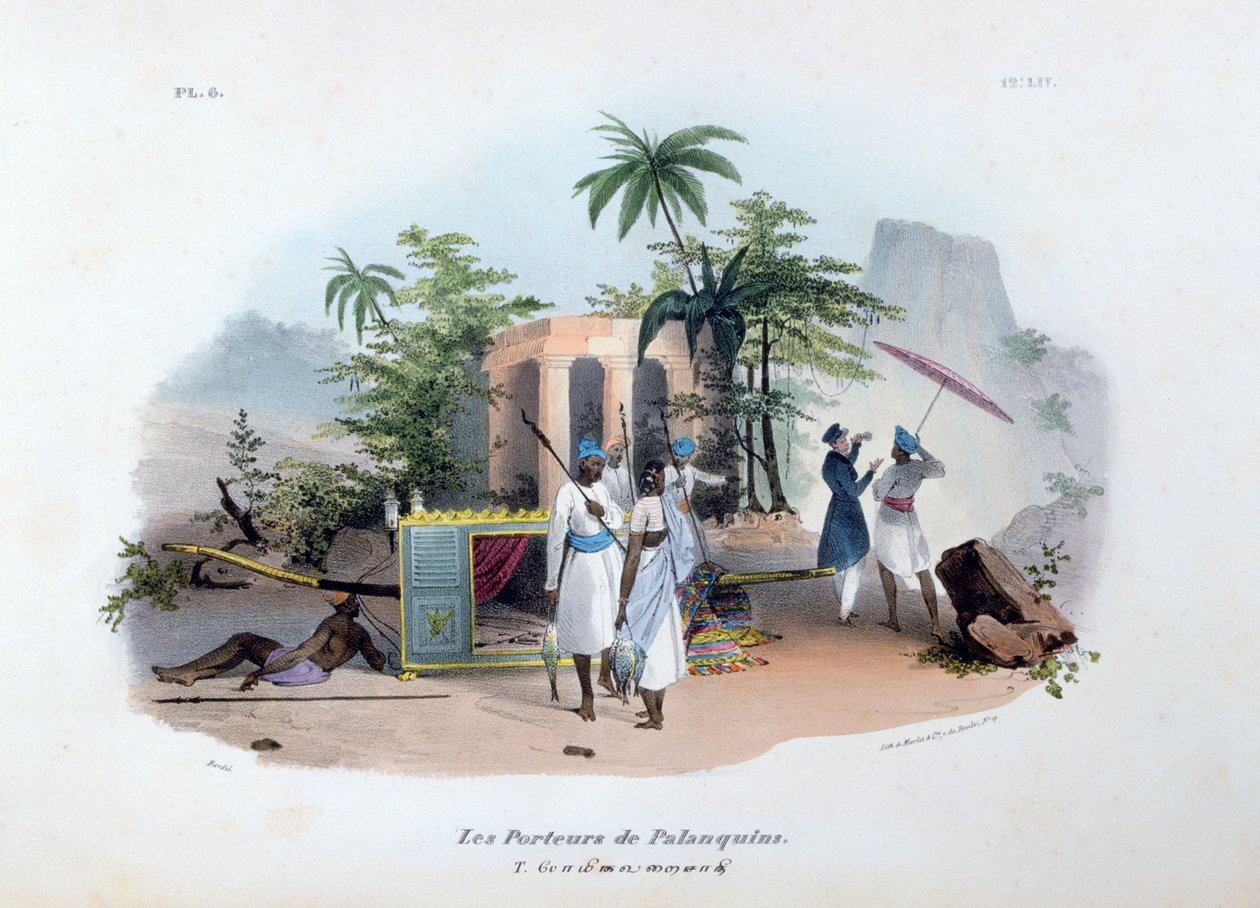 Palanquin-bærere, 1828 av Jean Henri Marlet
