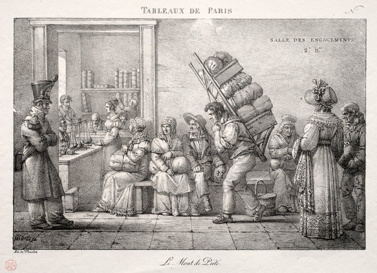 Scenes of Paris: Pantelånerbutikken av Jean Henri Marlet