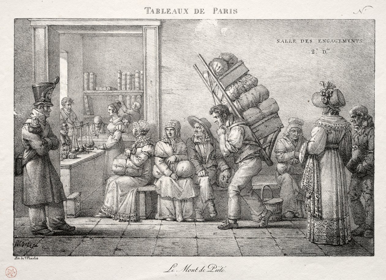 Scenes of Paris: Pantelånerbutikken av Jean Henri Marlet