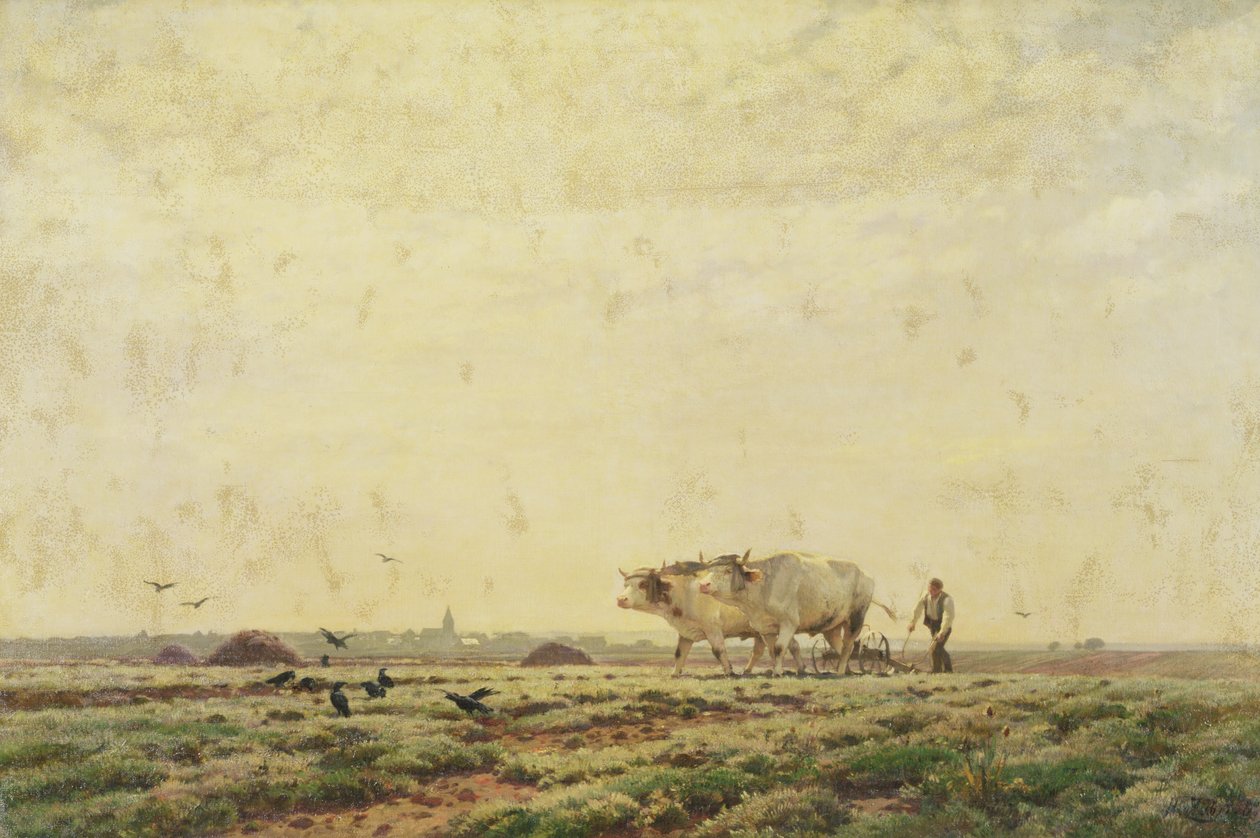 The First Furrows, Haute Alsace eller The Labourer, 1883 av Jean Henri Zuber
