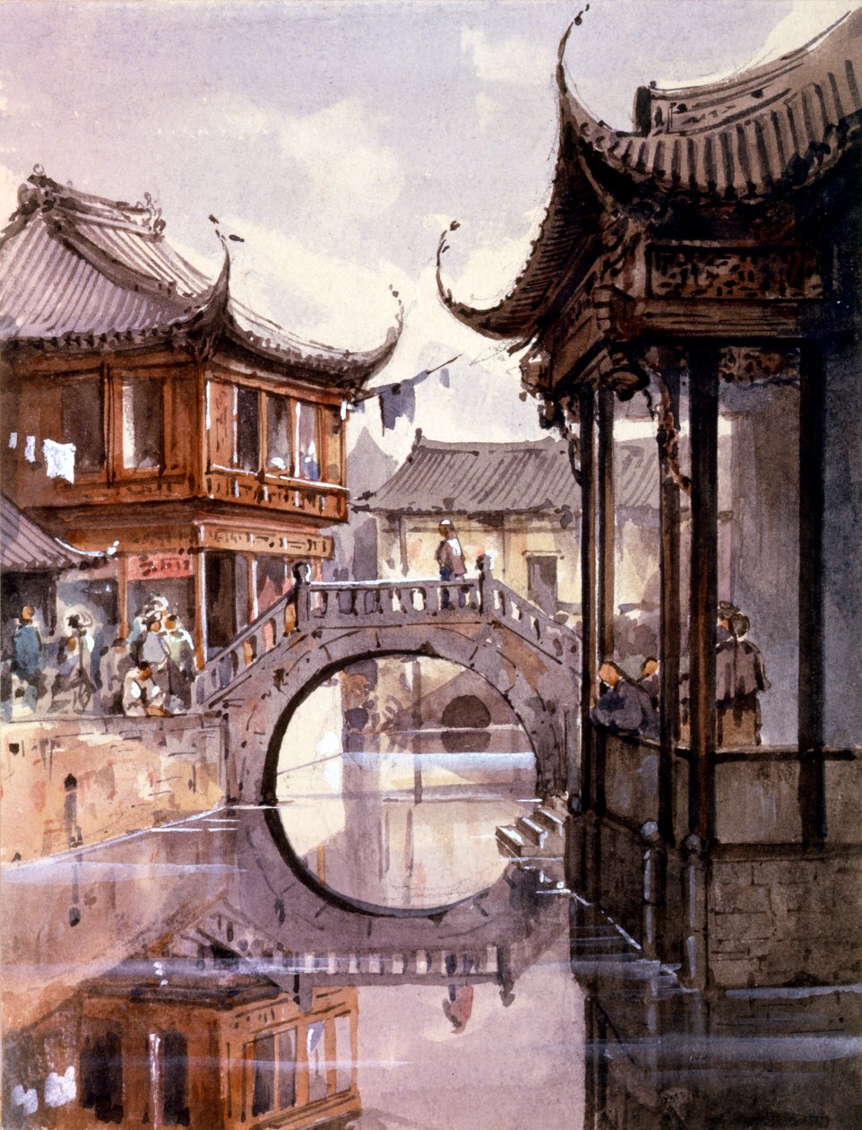 Utsikt over Shanghai, Kina, c1860 av Jean Henri Zuber