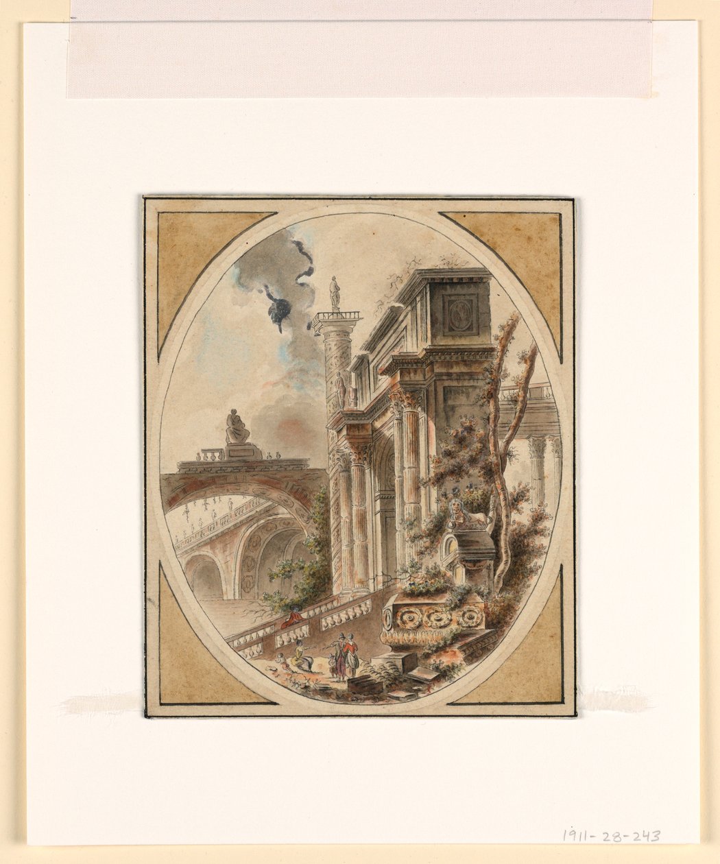 Fantasi om en arkitektonisk ruin av Jean Henry Alexandre Pernet