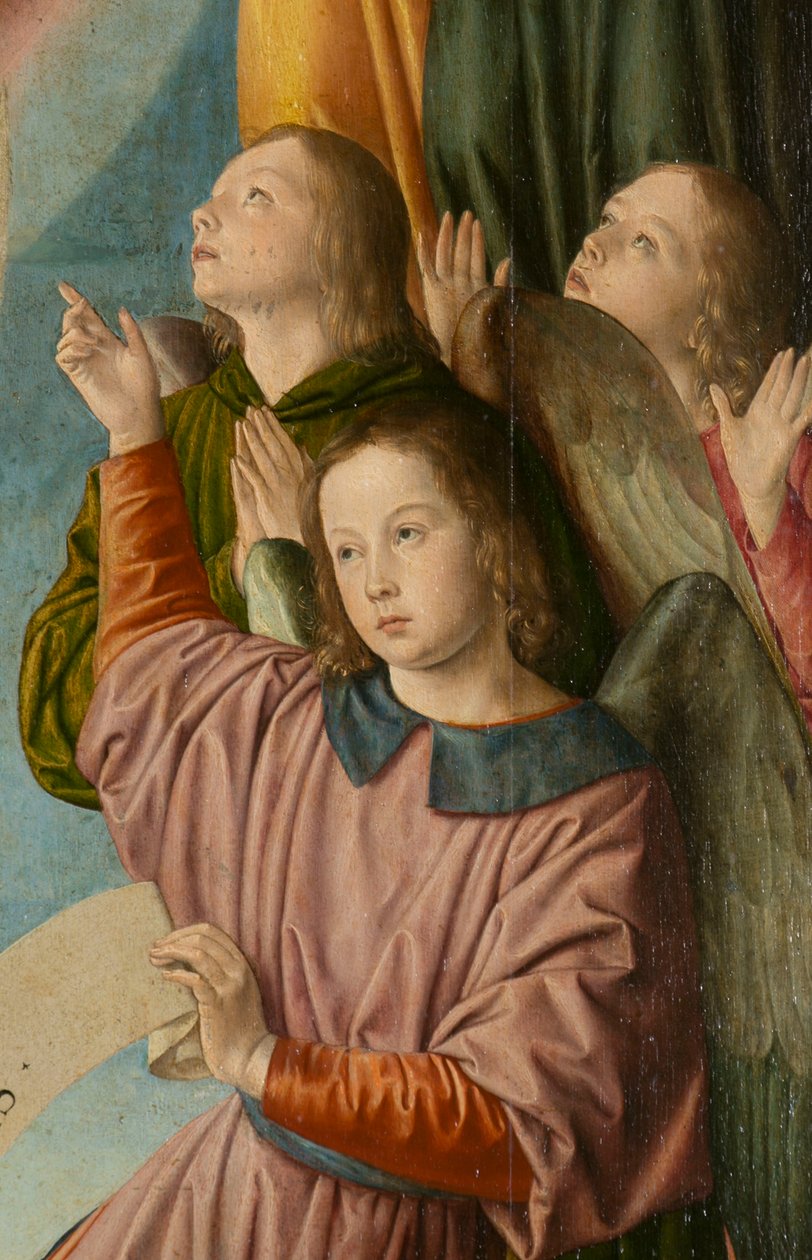 Engler, detalj. Triptych av mesteren av Moulins av Jean Hey